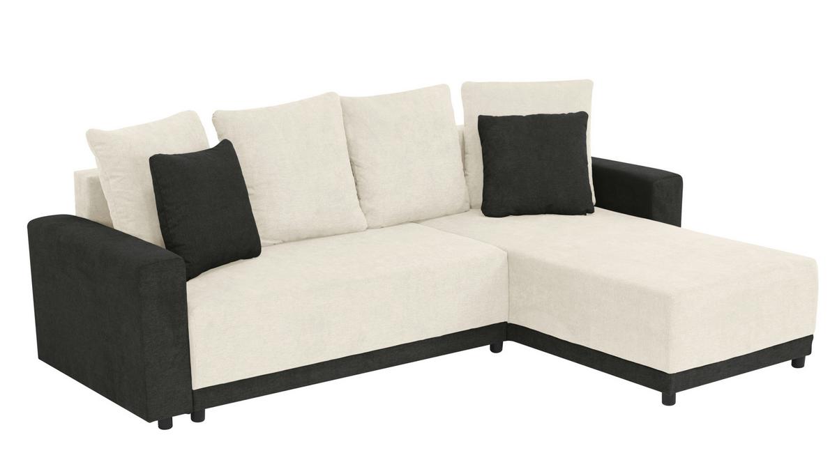 Ecksofa Time Anthrazit, Creme S: 178x248 cm - Anthrazit/Creme, Design, Textil (178/248cm) - MID.YOU