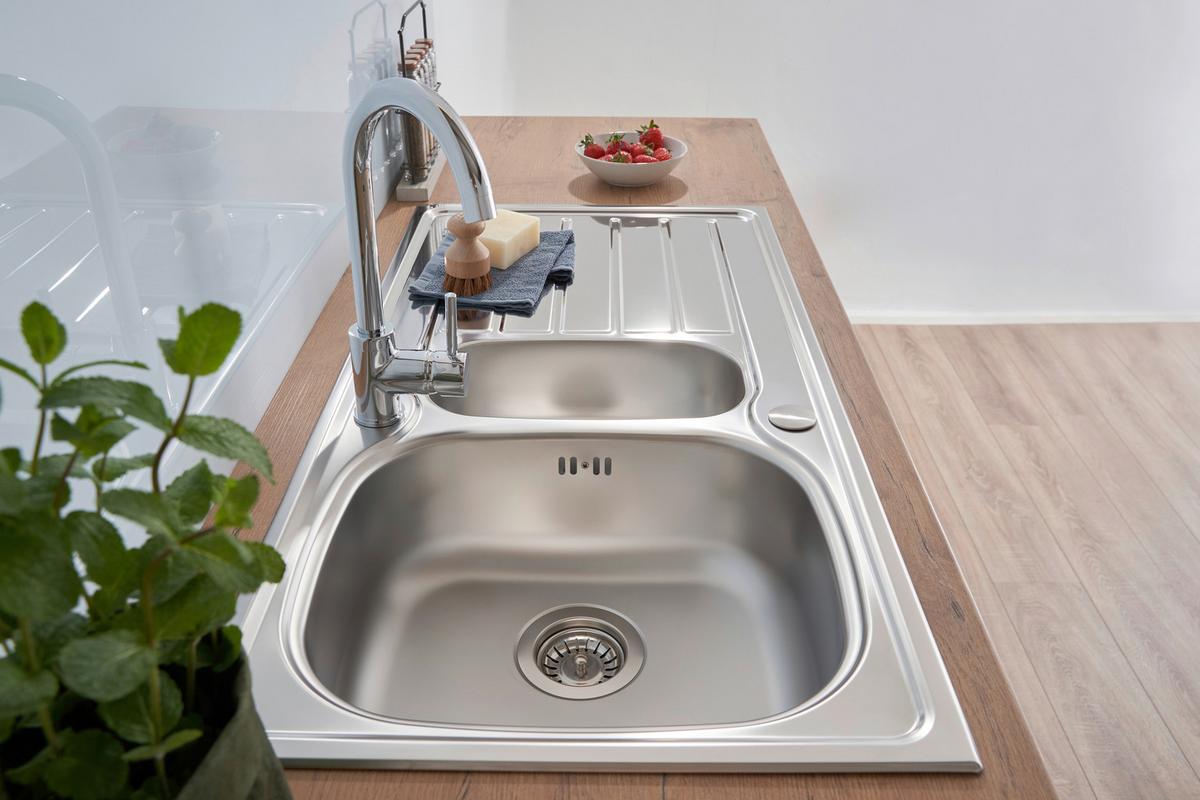 Spüle Respekta Edelstahl Bxt: 100x50 cm - Edelstahlfarben, MODERN, Metall (100/17,5/50cm) - Respekta