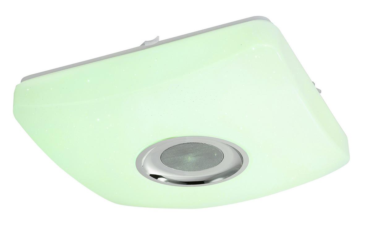 LED-Deckenleuchte Ayleen L: 36,5 cm mit Farbwechsler - Chromfarben/Weiß, Basics, Kunststoff/Metall (36,5/36,5/9cm) - Globo