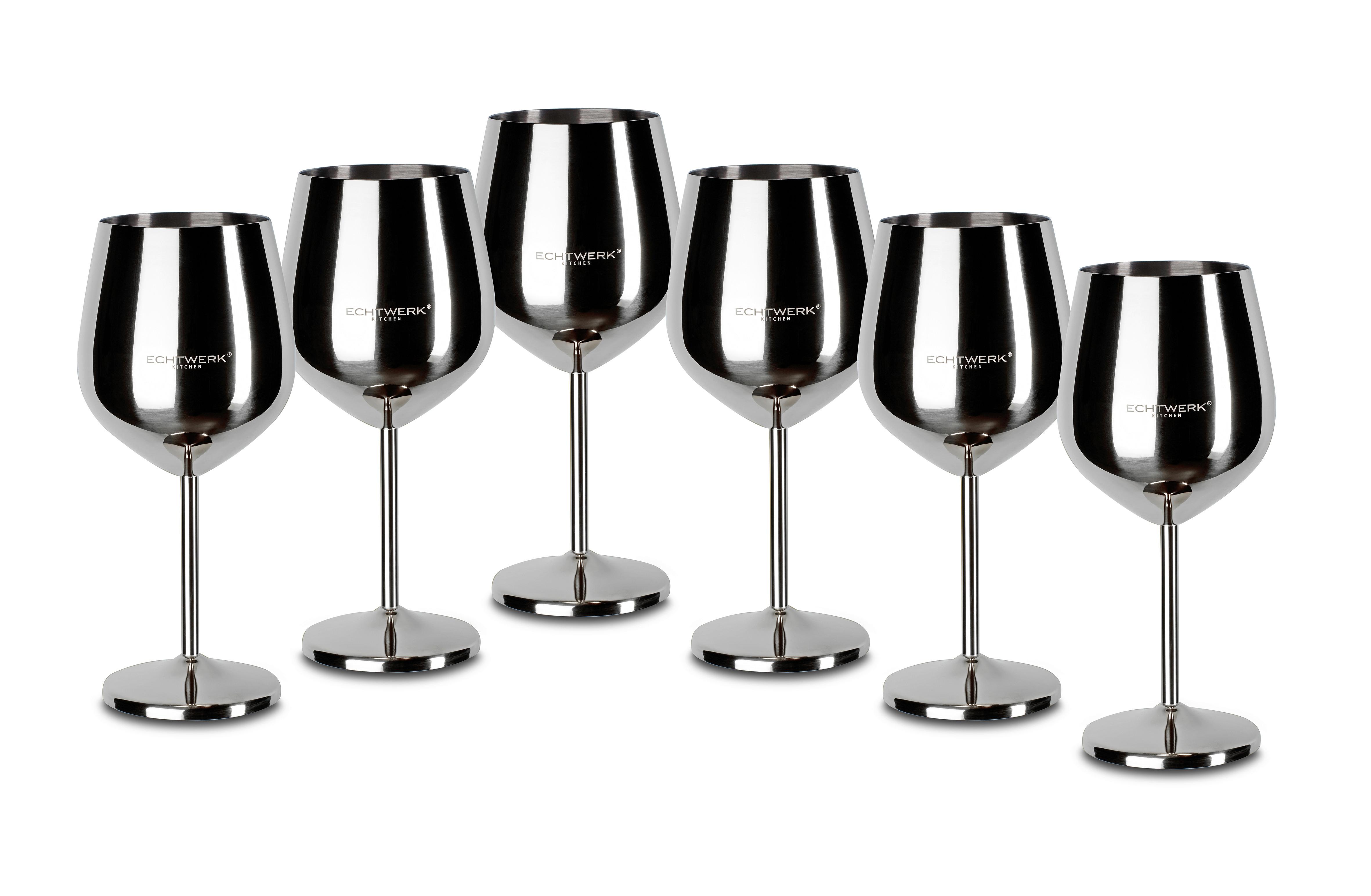 GLÄSERSET SEKTGLAS, aus Edelstahl