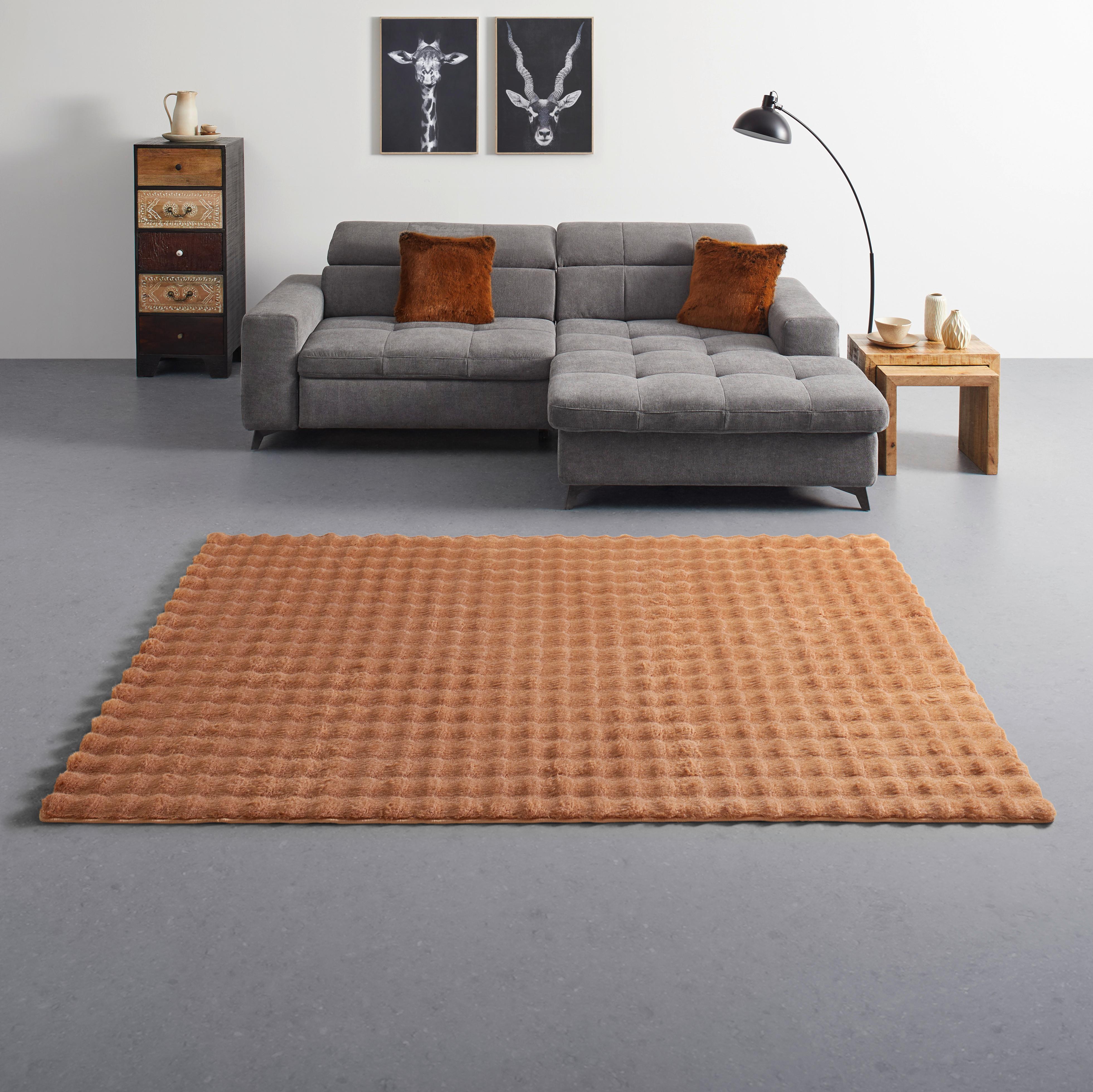 UMELÁ KOŽUŠINA BUBBLE 1 - oranžová, Modern, textil (80/150cm) - Mömax
