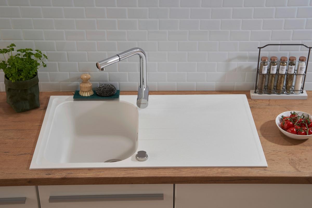 Spüle Respekta Stein Bxt: 86x50 cm - Weiß, Trend, Stein (86/20,9/50cm) - Respekta