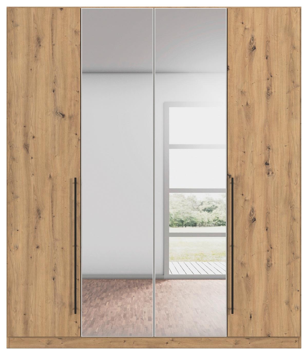 Kleiderschrank Safari B: 181 cm - Weiß/Eiche Artisan, KONVENTIONELL, Holzwerkstoff (181/229/54cm)