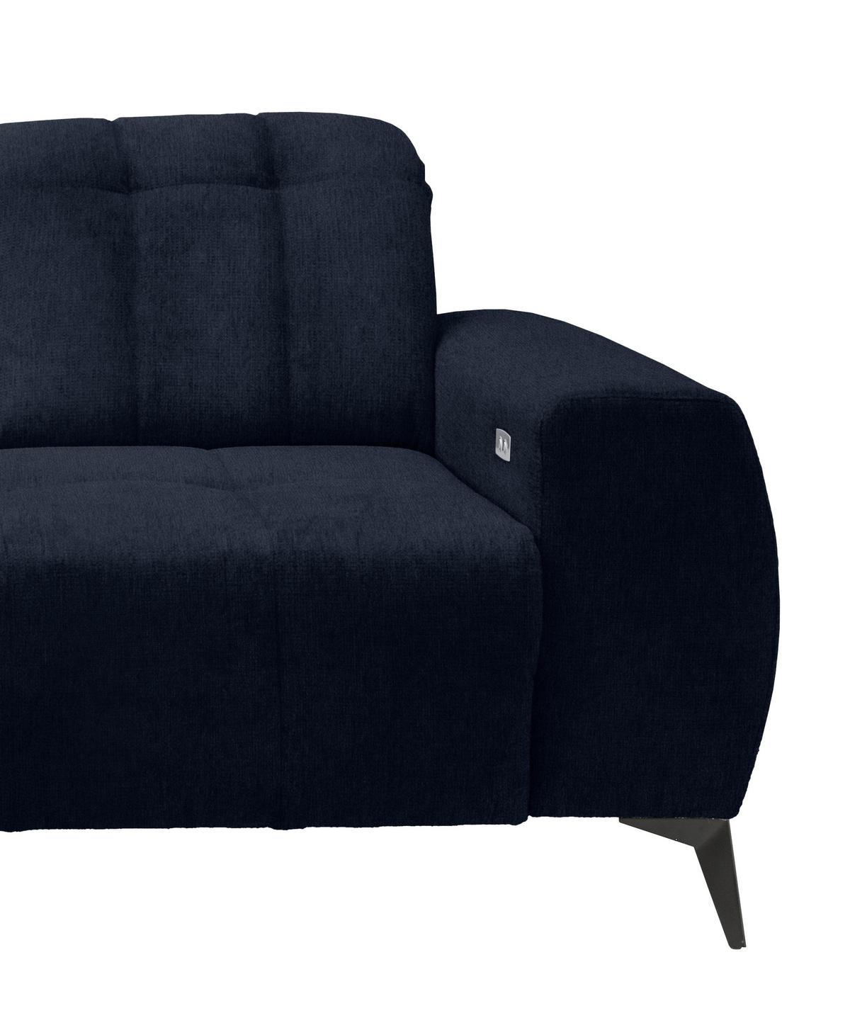 Ecksofa mit USB Anschluss Sano, Dunkelblau,s: 200x261 cm - Schwarz/Dunkelblau, MODERN, Textil (200/261cm) - Livetastic