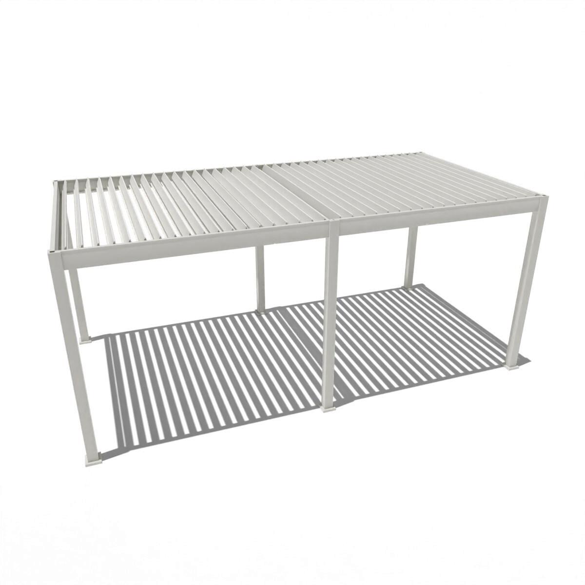 Pergola Deluxe 600x300cm Wetterfest, Elektrisch - Weiß, Basics, Metall (600/255/300cm) - Gardenson
