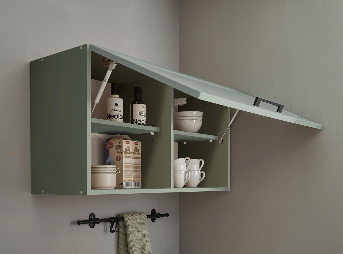 Küchenblock Marseille Grün/Eiche Dekor B: 320 cm - Eiche Artisan/Grün, Design, Holzwerkstoff (320cm) - MID.YOU