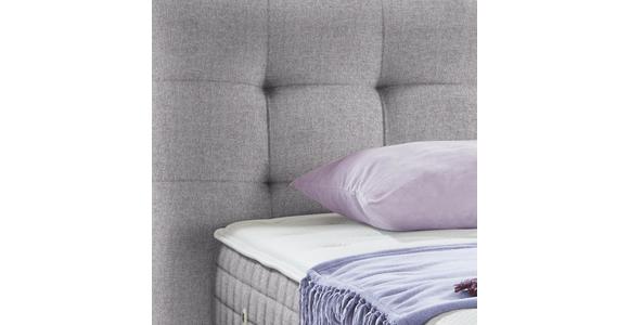 Boxspringbett mit Kontinental Matratze 160x200 Domino - Hellgrau, KONVENTIONELL, Holz (160/200cm) - James Wood