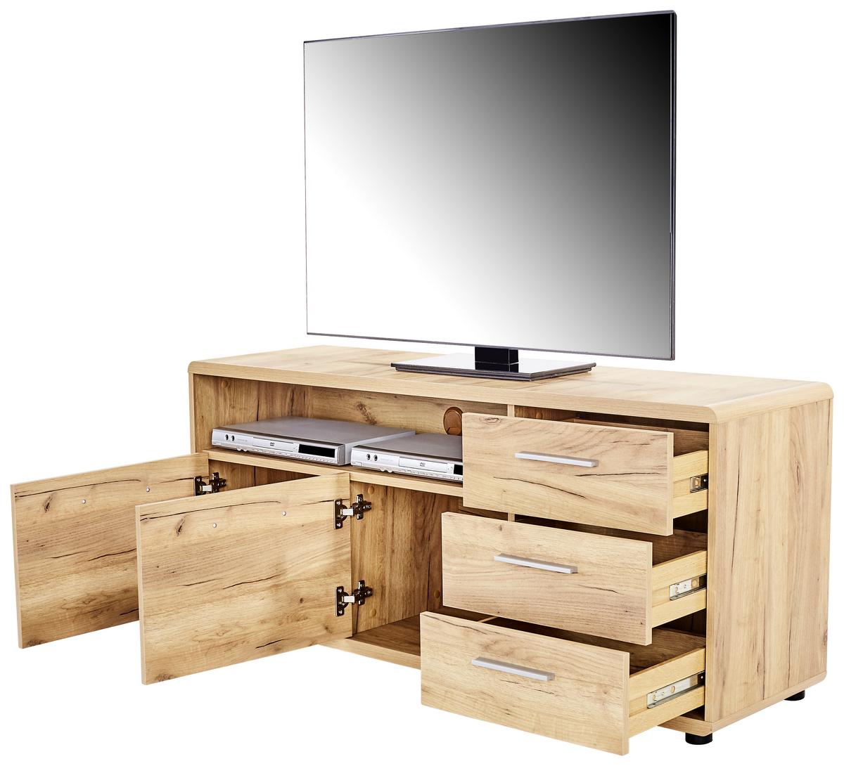 TV STOLÍK FONTANA FTK07 - čierna/farba duba, Modern, kompozitné drevo (150/60/38cm)