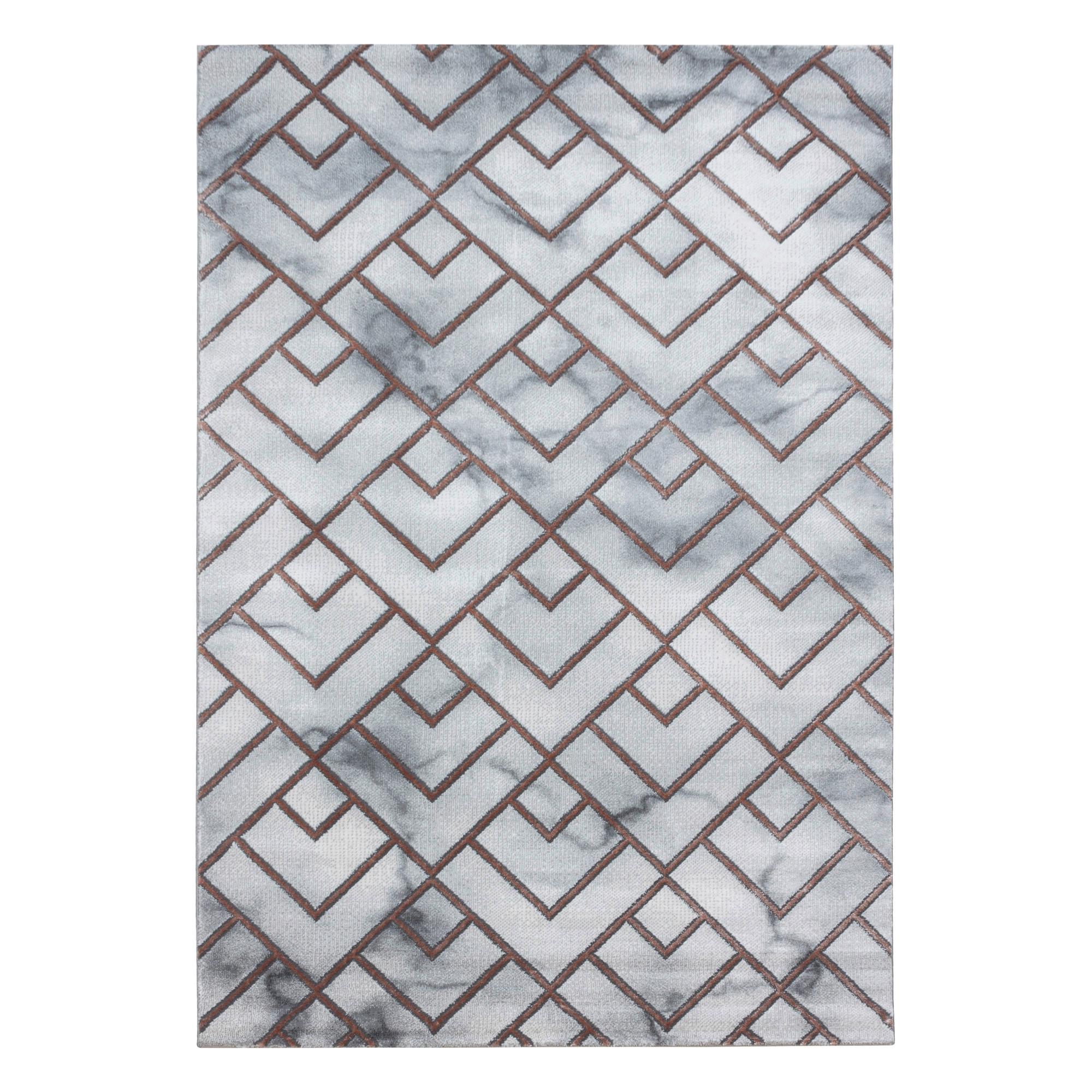 Webteppich Bronze/Hellgrau Naturfaser Naxos 140x200 cm - Bronzefarben, Design (140/200cm)