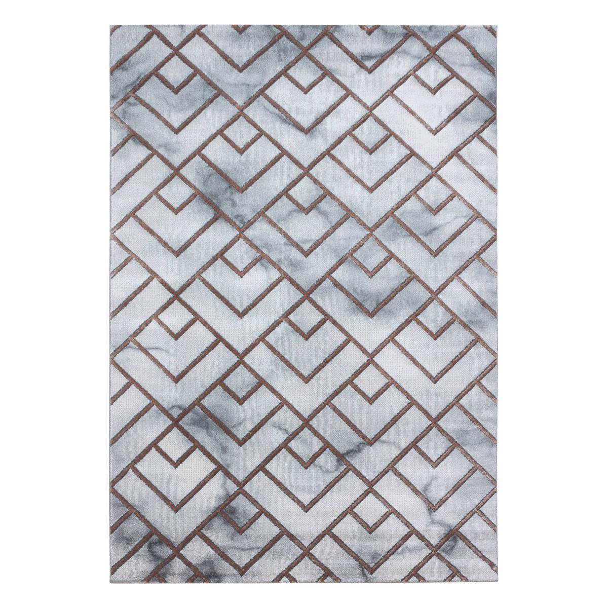 Webteppich Bronze/Hellgrau Naturfaser Naxos 140x200 cm - Bronzefarben, Design (140/200cm)