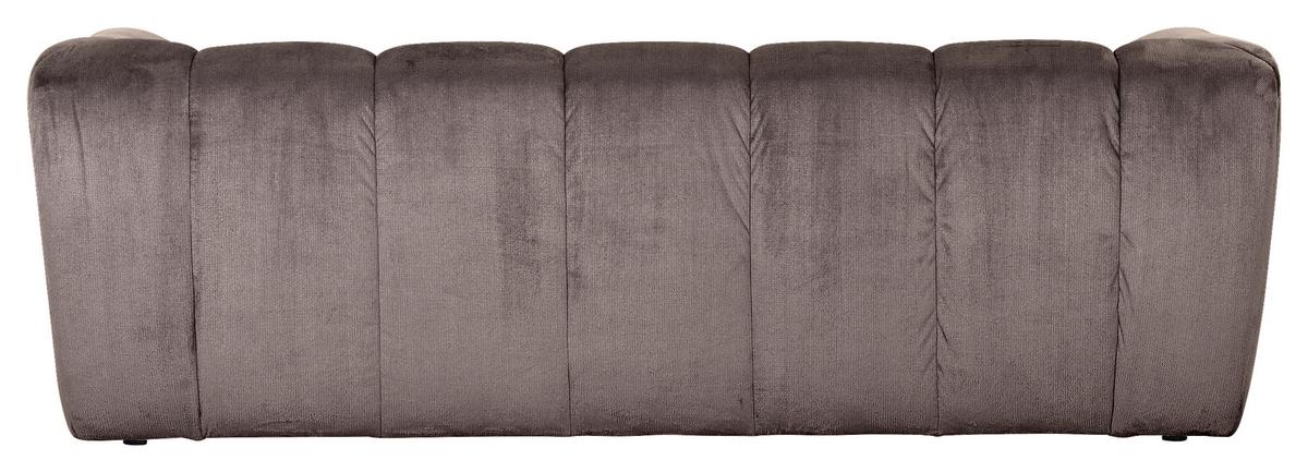 Bigsofa Sabea B: 220 Cm Schlammfarben Plüsch - Schlammfarben/Schwarz, KONVENTIONELL, Textil (220/67/106cm) - MID.YOU