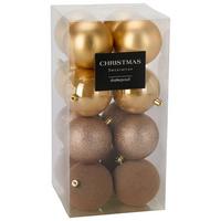 Sada vianočných gulí 16ks - zlatá, Konventionell, plast (6cm) - Mömax