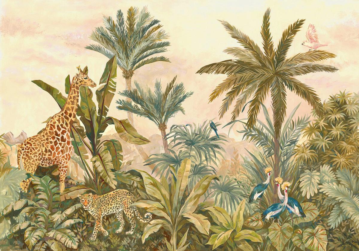 Fototapete Tropical Vintage Garden - Multicolor, Trend, Papier (400/280cm)