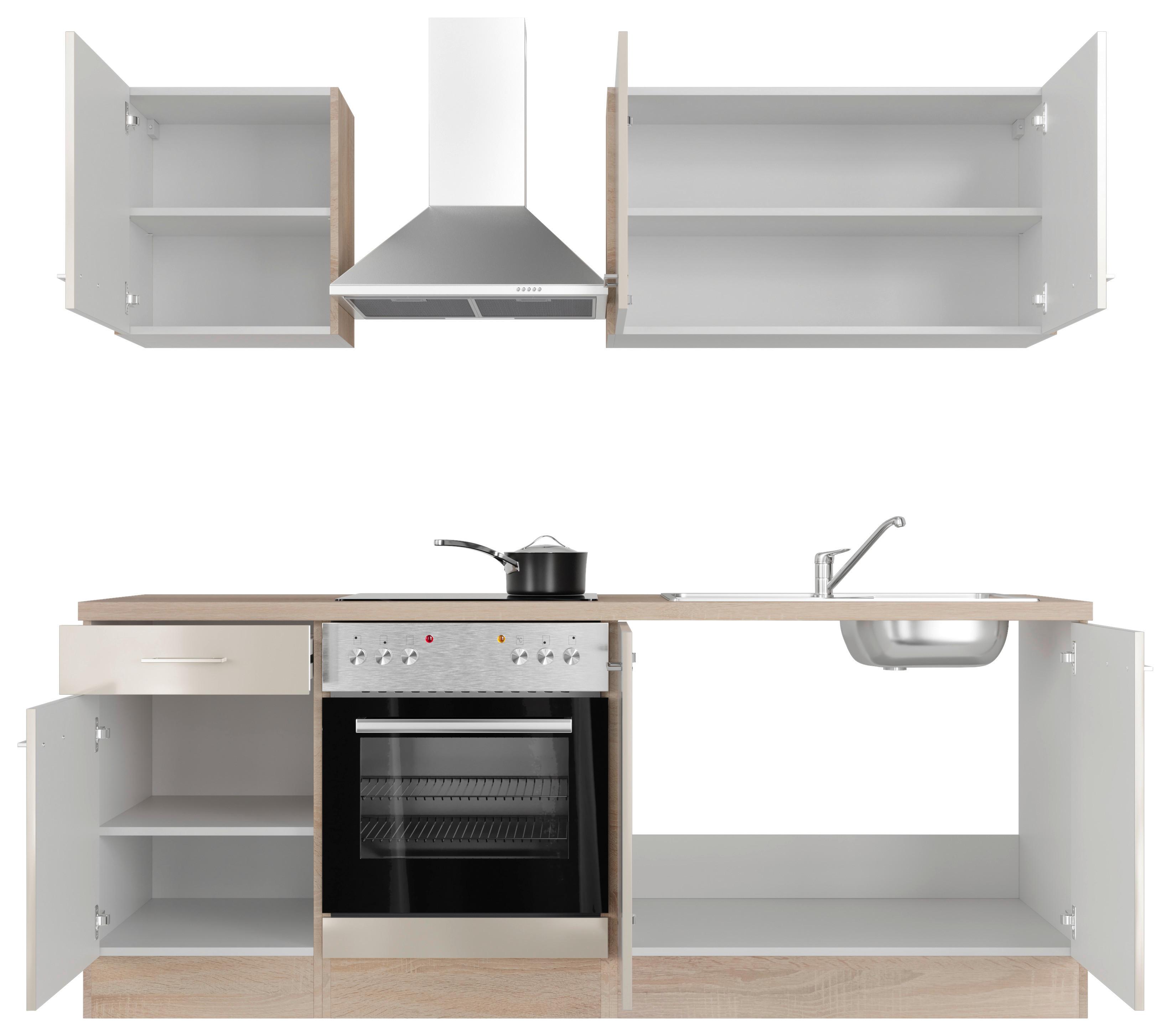 Küchenblock Nepal Sonoma Eiche/Kaschmir B: 210cm - Kaschmir/Sonoma Eiche, MODERN, Holzwerkstoff (210cm) - FlexWell
