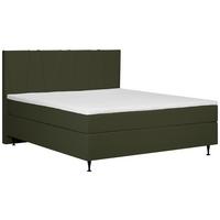 Boxspringbett Wels 140x200 cm D.grün inkl. Topper - Dunkelgrün/Schwarz, MODERN, Textil (140/200cm) - MID.YOU