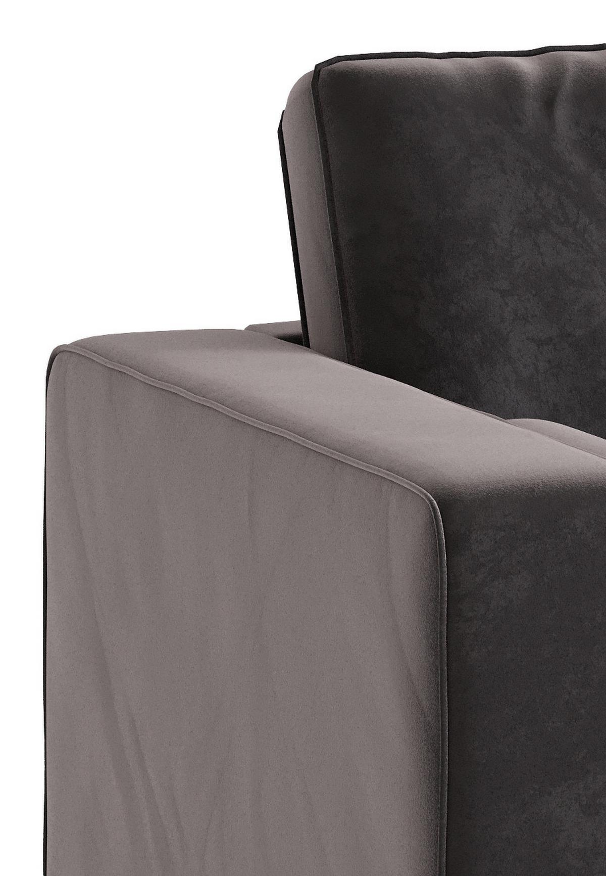 Ecksofa Scott - Edelstahlfarben/Anthrazit, Design, Textil (205/259cm) - Livetastic