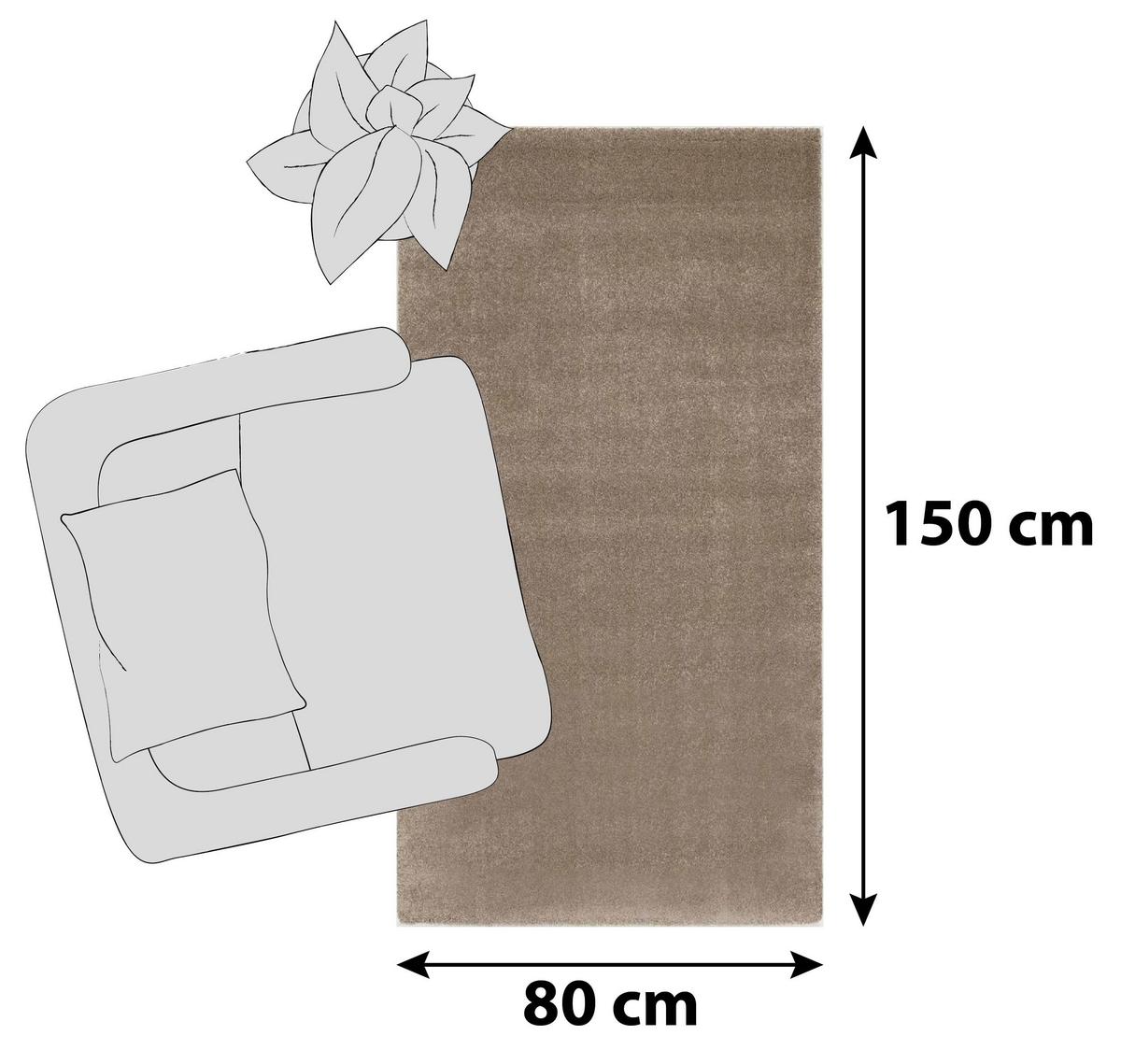 Hochflorteppich Bellevue Beige 80x150 Cm - Beige, Basics, Textil (80/150cm) - Novel