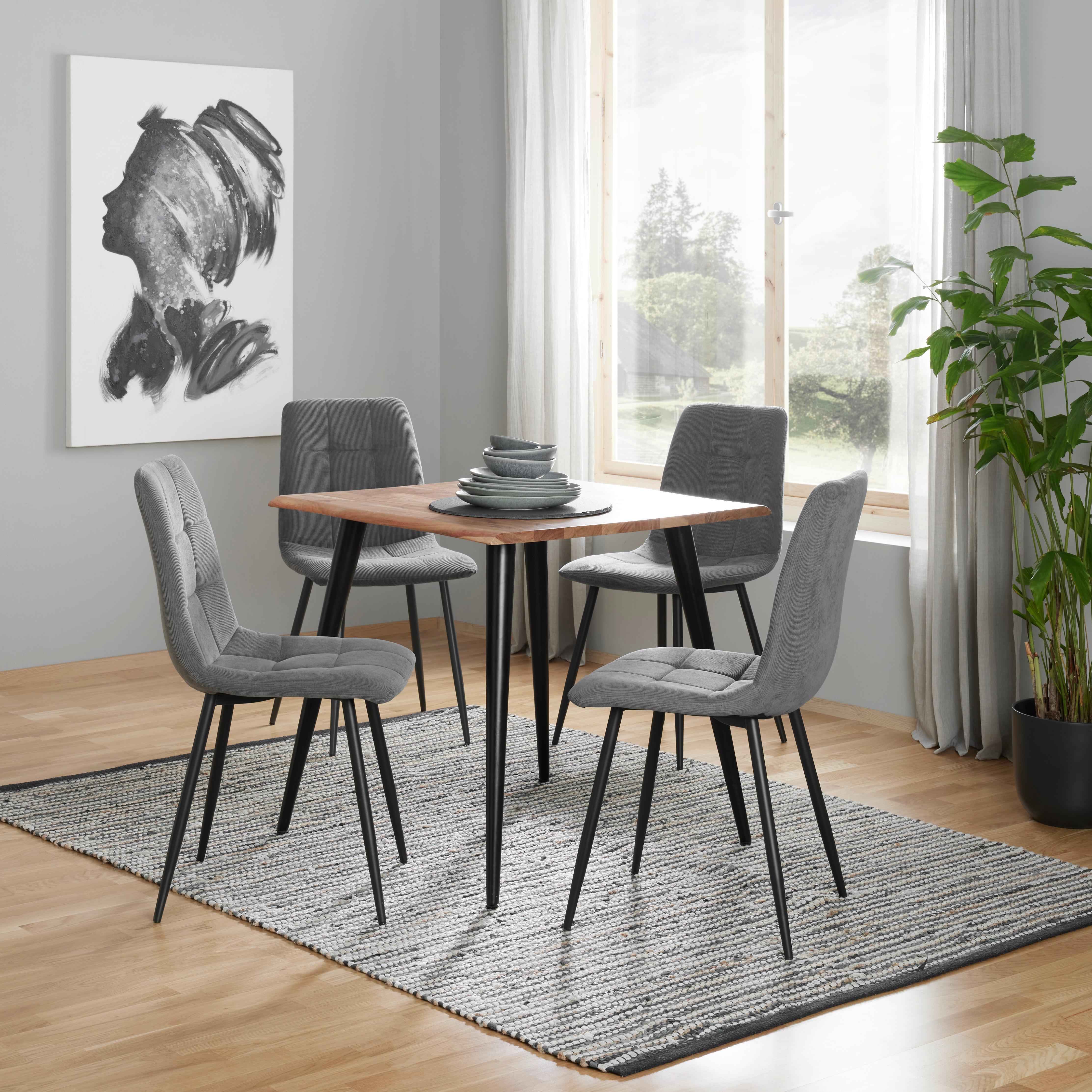 JEDÁLENSKÝ STÔL MAX 80 - čierna/farba akácie, Lifestyle, kov/drevo (80/80/76cm) - Zandiara