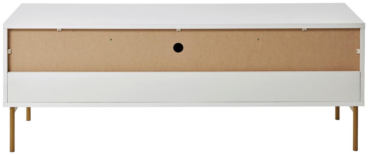 Lowboard Carve TV 140 B: 140 cm Weiß/Goldfarben - Goldfarben/Weiß, MODERN, Holzwerkstoff/Metall (140/50/50cm) - Livetastic
