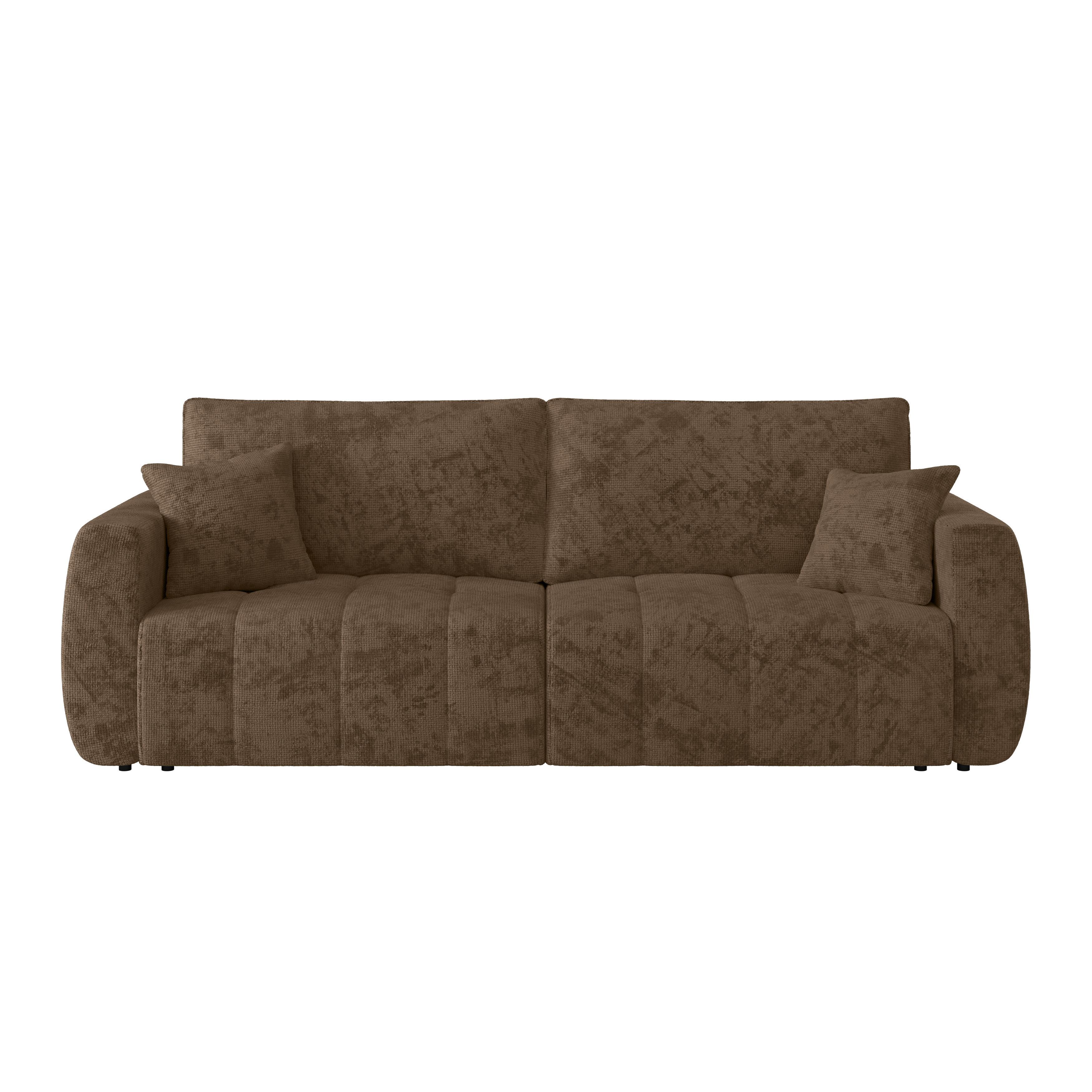 Schlafsofa Bali - Schwarz/Mokka, MODERN, Holz/Textil (245/74-90/104cm) - Luca Bessoni