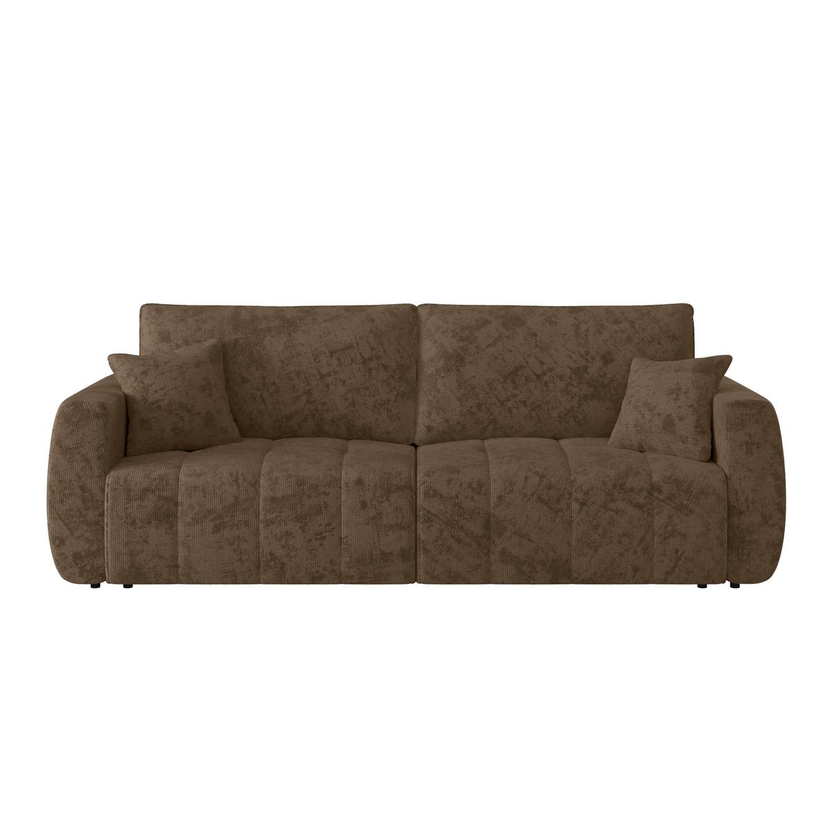 2-sitzer-sofa Bali Mit Schlaffunktion & Bettkasten - Schwarz/Mokka, MODERN, Holz/Textil (245/74-90/104cm) - Luca Bessoni