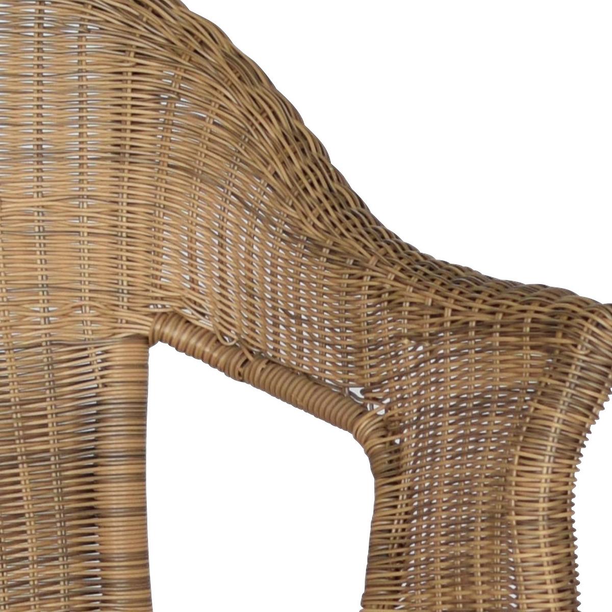 Gartensessel 2er-Set Stapelbar Ravenna Kunststoffgeflecht - Graphitfarben/Naturfarben, ROMANTIK / LANDHAUS, Kunststoff/Metall (67/87/61cm) - Gardenson