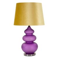 Tischleuchte Milva Three Lila, Gelb B: 40 cm - Gelb/Lila, Basics, Glas/Textil (40/70/40cm)
