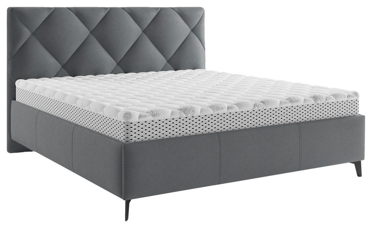 Čalúnená posteľ BIANCO 180x200, antracitová - čierna/bronzová, Modern, kov/drevo (180/200cm)