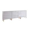 Sideboard Mailand 7 B:263,5cm Weiß/Ecihe - Weiß Hochglanz/Eiche Artisan, MODERN, Holzwerkstoff (263,5/86/33cm) - MID.YOU