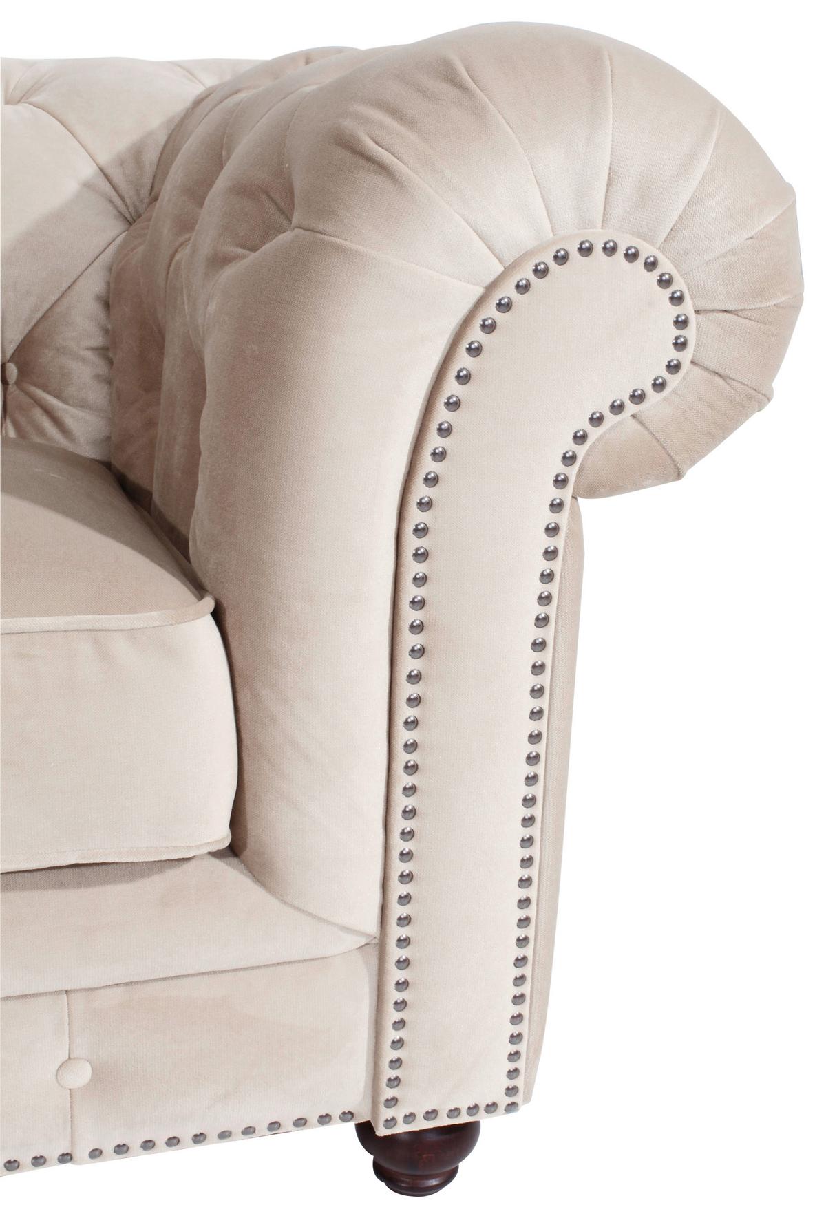 CHESTERFIELD-SESSEL ORLEANS - Nussbaumfarben/Creme, Design, Textil (135/77/100cm) - Max Winzer