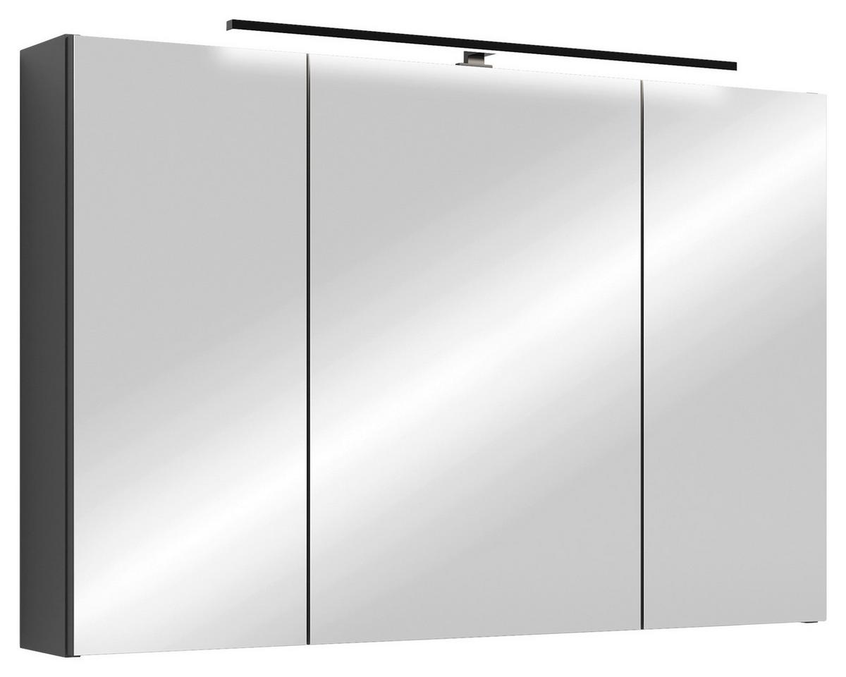 Spiegelschrank Spree Anthrazit B: 90 cm - Anthrazit, MODERN, Glas/Holzwerkstoff (90/60/20cm) - MID.YOU