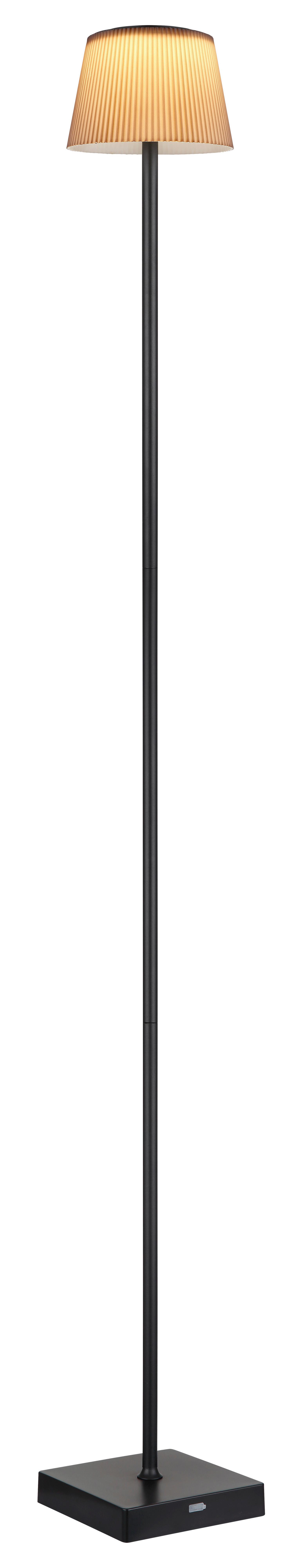 Akku-Stehleuchte 58434sbb - Schwarz/Braun, Design, Kunststoff/Metall (14/14/120cm) - Globo