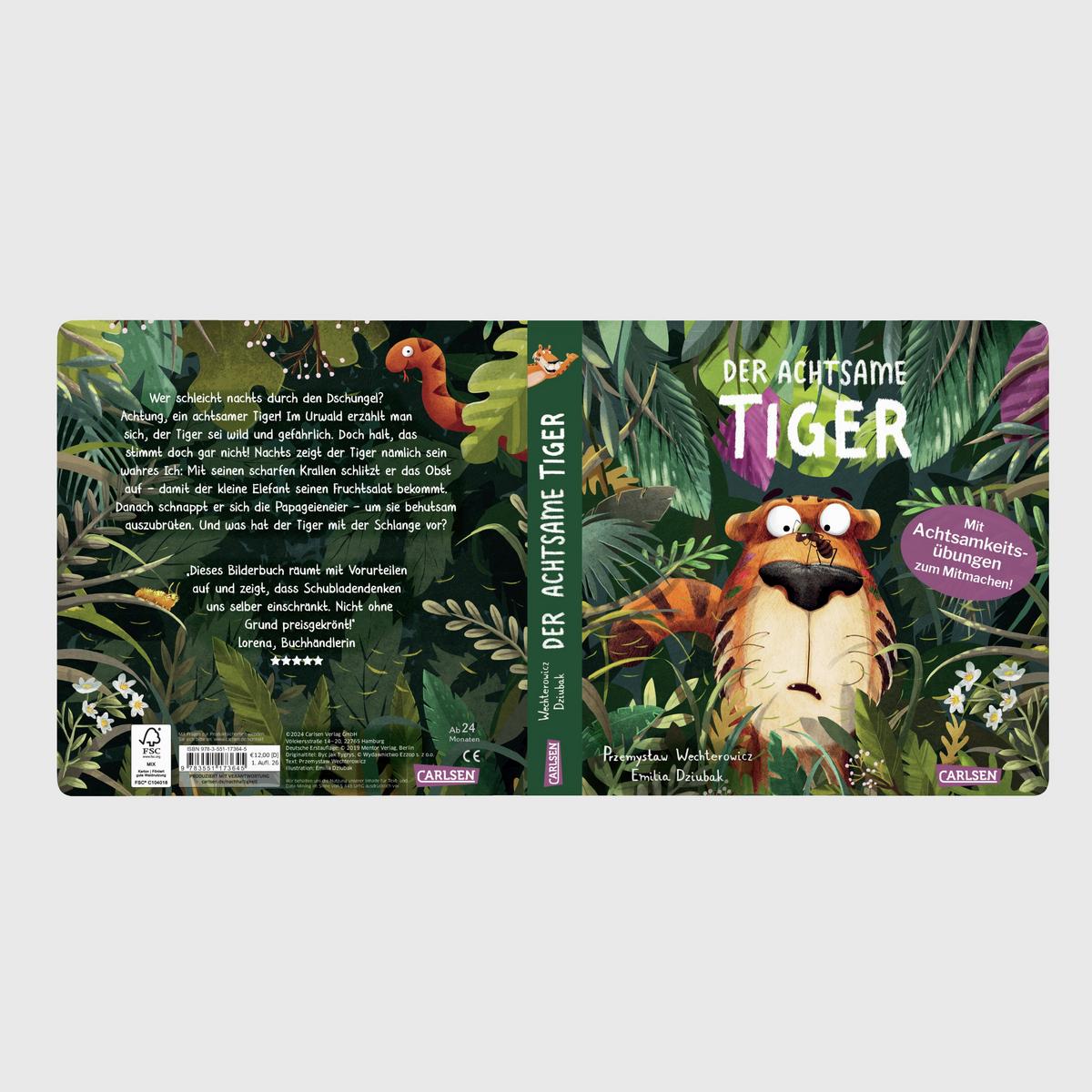 BUCH DER ACHTSAME TIGER - Multicolor, Basics, Papier (20/20/2cm) - Carlsen