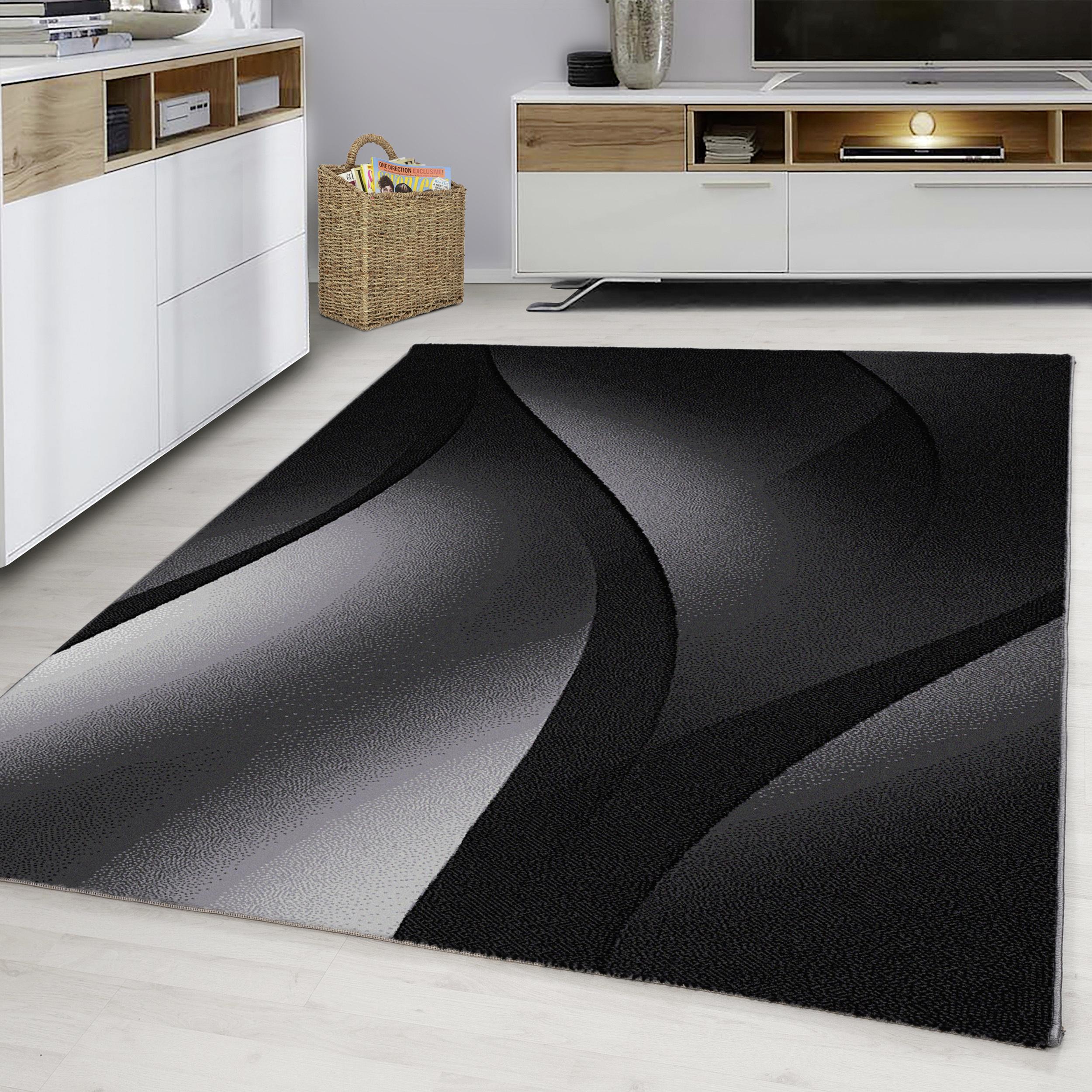 Teppich Läufer Schwarz/Weiß Plus 80x300 cm - Schwarz/Weiß, Design, Textil (80/300cm)