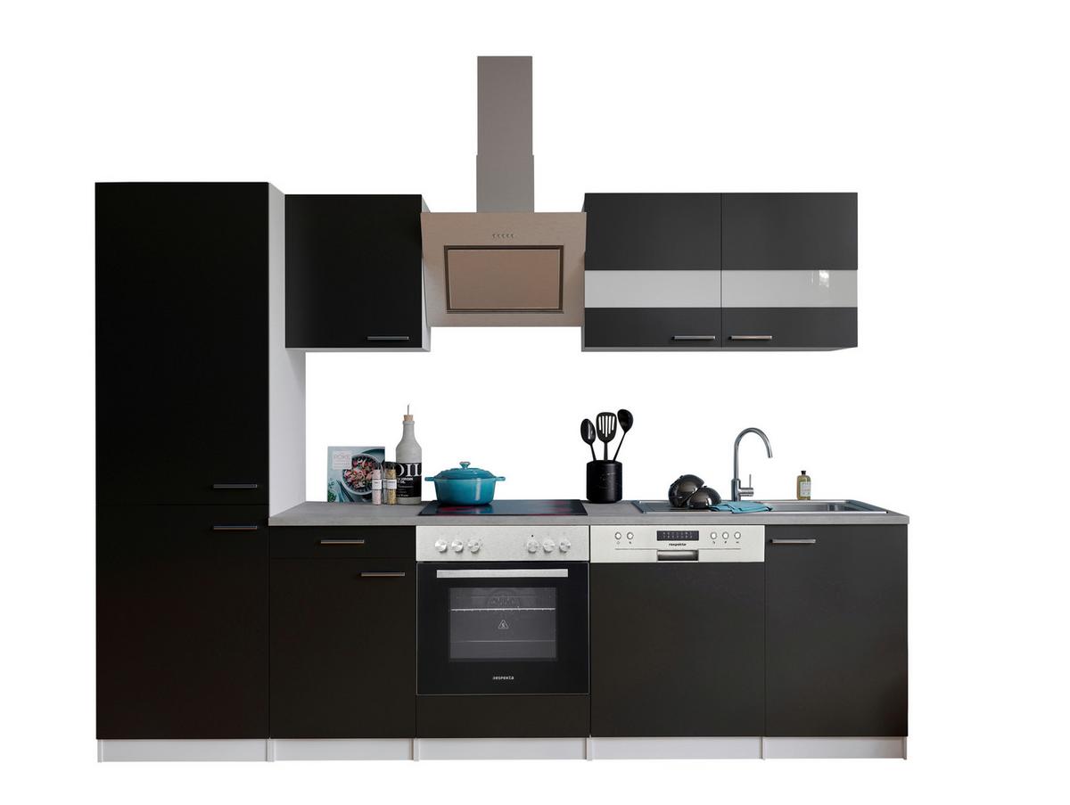 Küchenblock Malia Küchenblock 280 cm - Schwarz/Graphitfarben, Basics, Holzwerkstoff (280cm) - Respekta