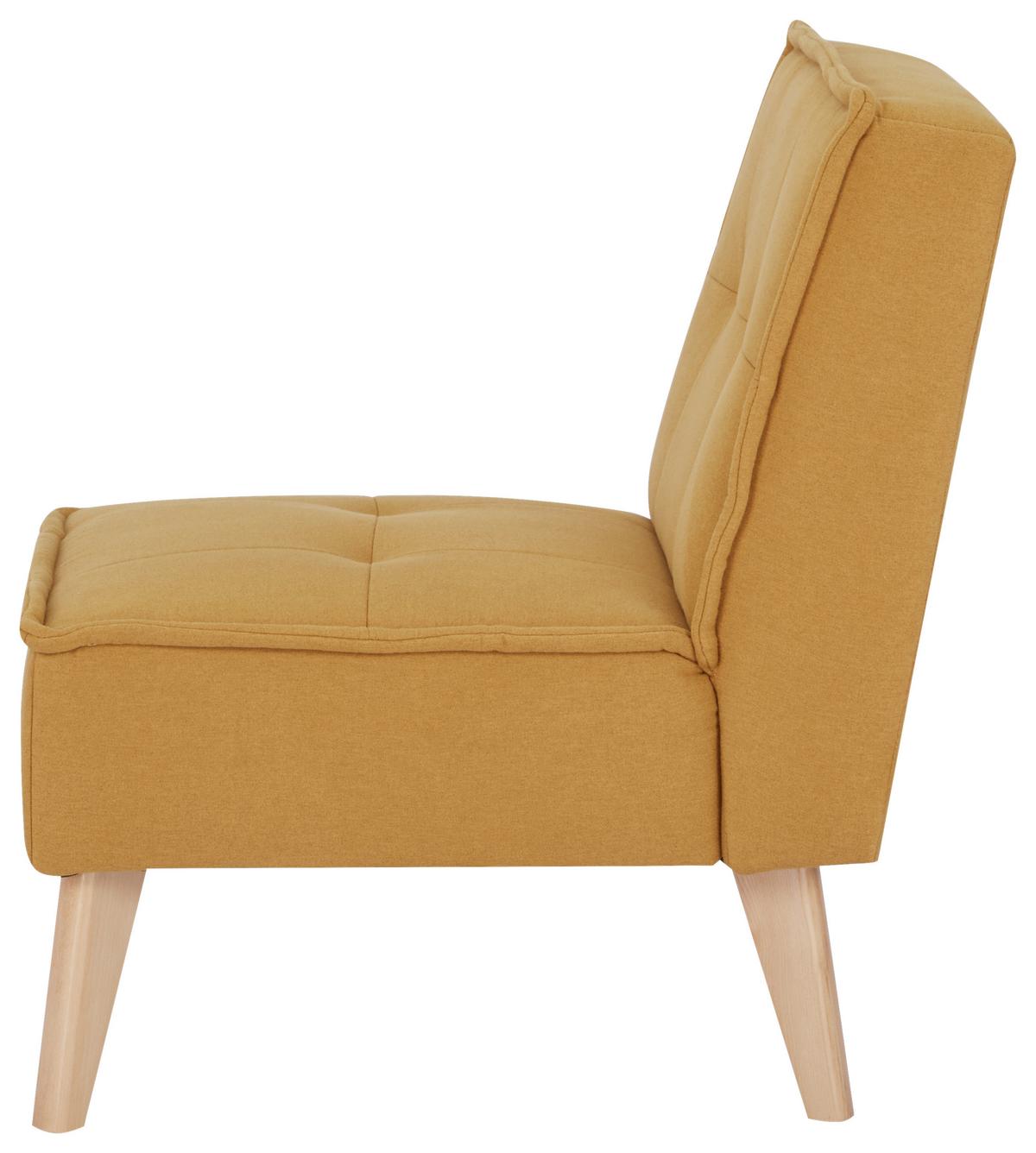 Sessel Elba Gelb B: 60 Cm - Gelb/Naturfarben, Basics, Holz/Textil (60/78/75cm) - MID.YOU