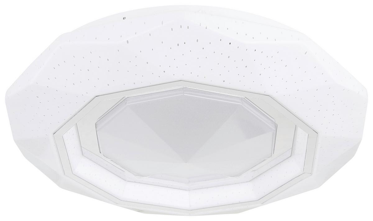 Led-deckenleuchte Sarah Ø 40 Cm Dimmbar+fernbedienung - Chromfarben/Weiß, MODERN, Kunststoff/Metall (40/8,5cm) - Luca Bessoni