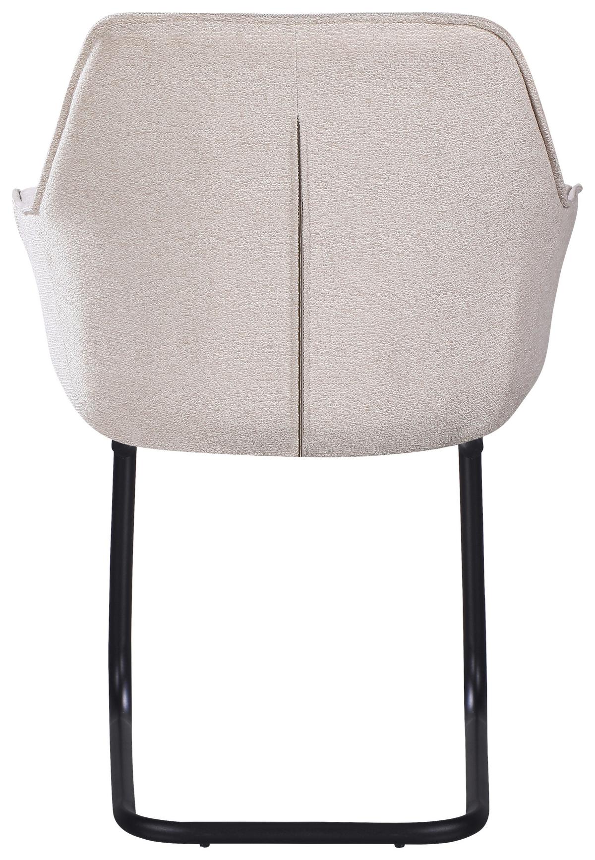 ŽIDLE S PODRUČKAMI NOVA - černá/béžová, Moderní, kov/textil (64/87/60cm) - Premium Living