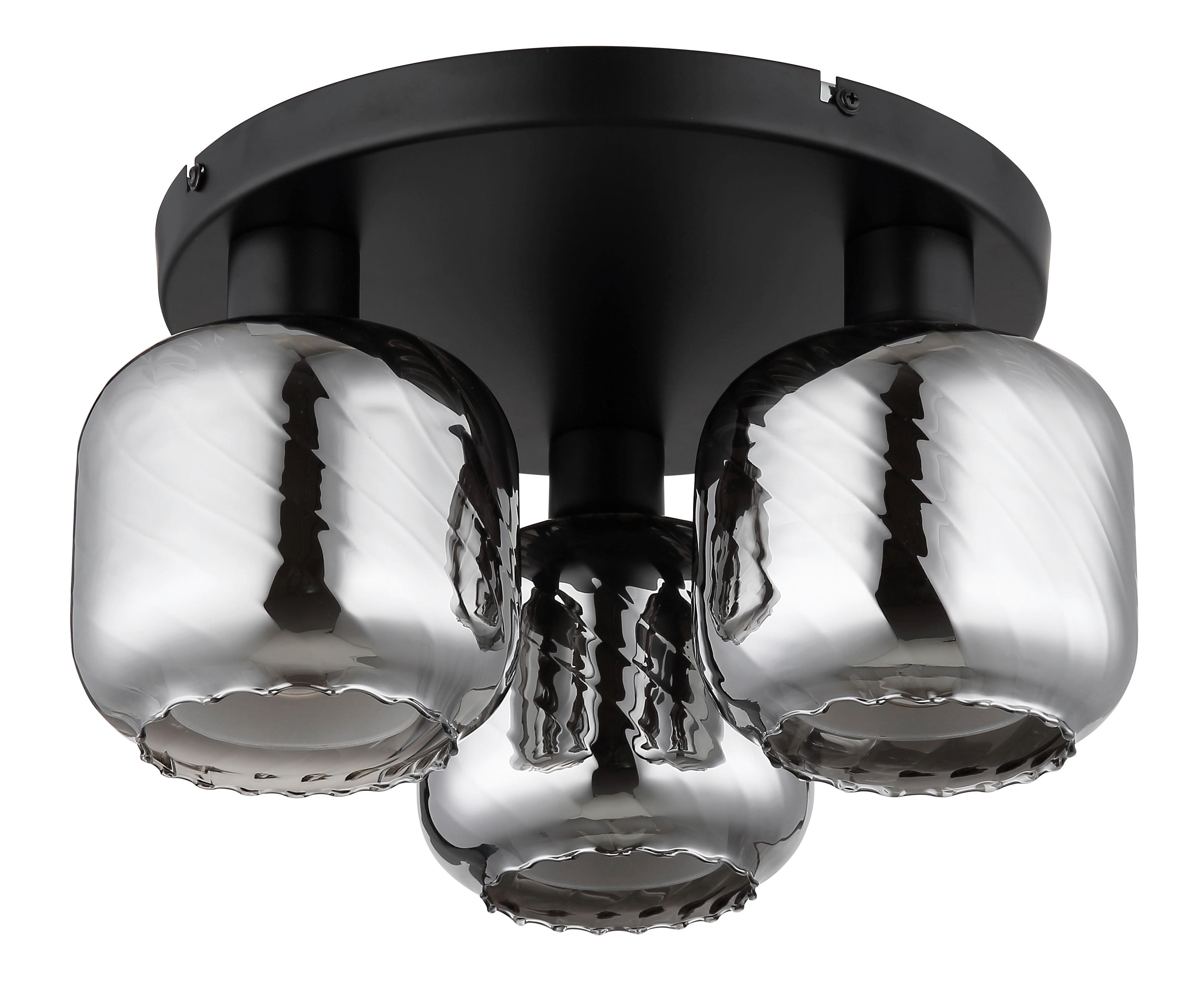 Mennyezeti Lámpa 15754-3d  Xia - fekete/opál, Design, üveg/fém (37/19cm) - Globo