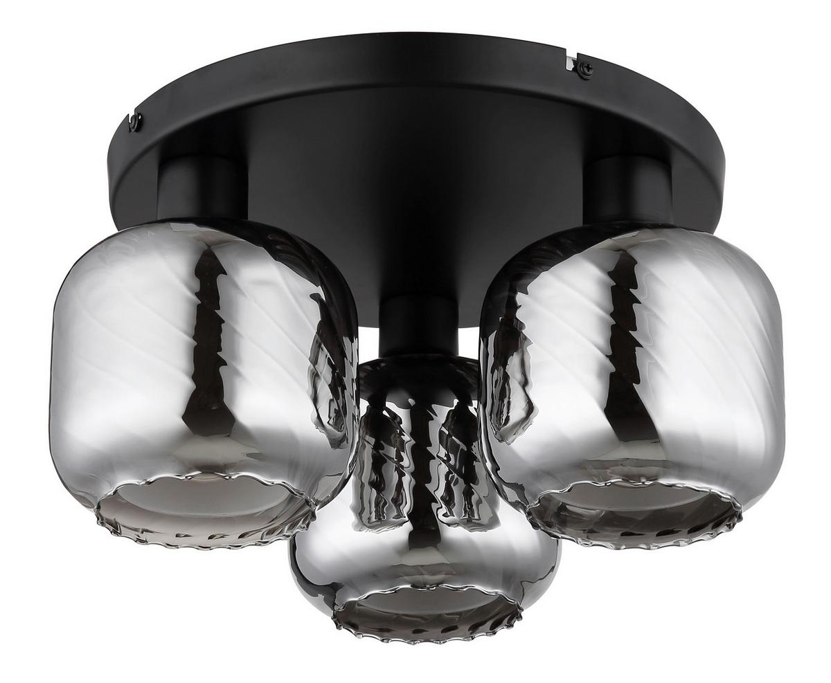 Mennyezeti Lámpa 15754-3d  Xia - fekete/opál, Design, üveg/fém (37/19cm) - Globo