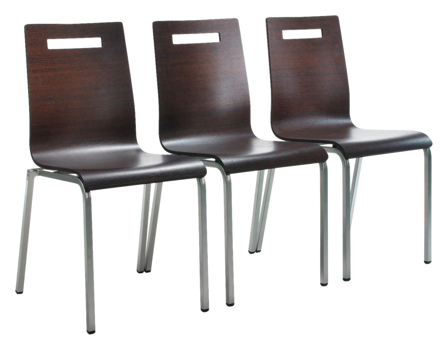 Besucherstuhl My Life Wenge teilmassiv - Wengefarben/Silberfarben, Basics, Holz/Metall (48/87/55cm) - MID.YOU