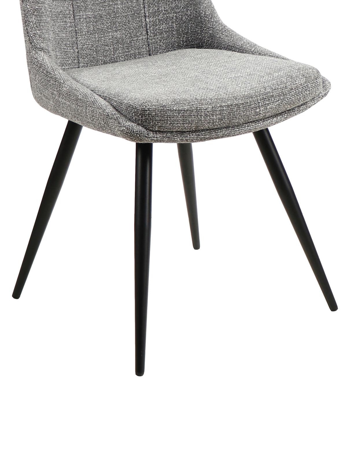 Esszimmerstuhl Corinna Grau Gepolstert - Schwarz/Grau, MODERN, Holz/Textil (49/88/59cm) - MID.YOU