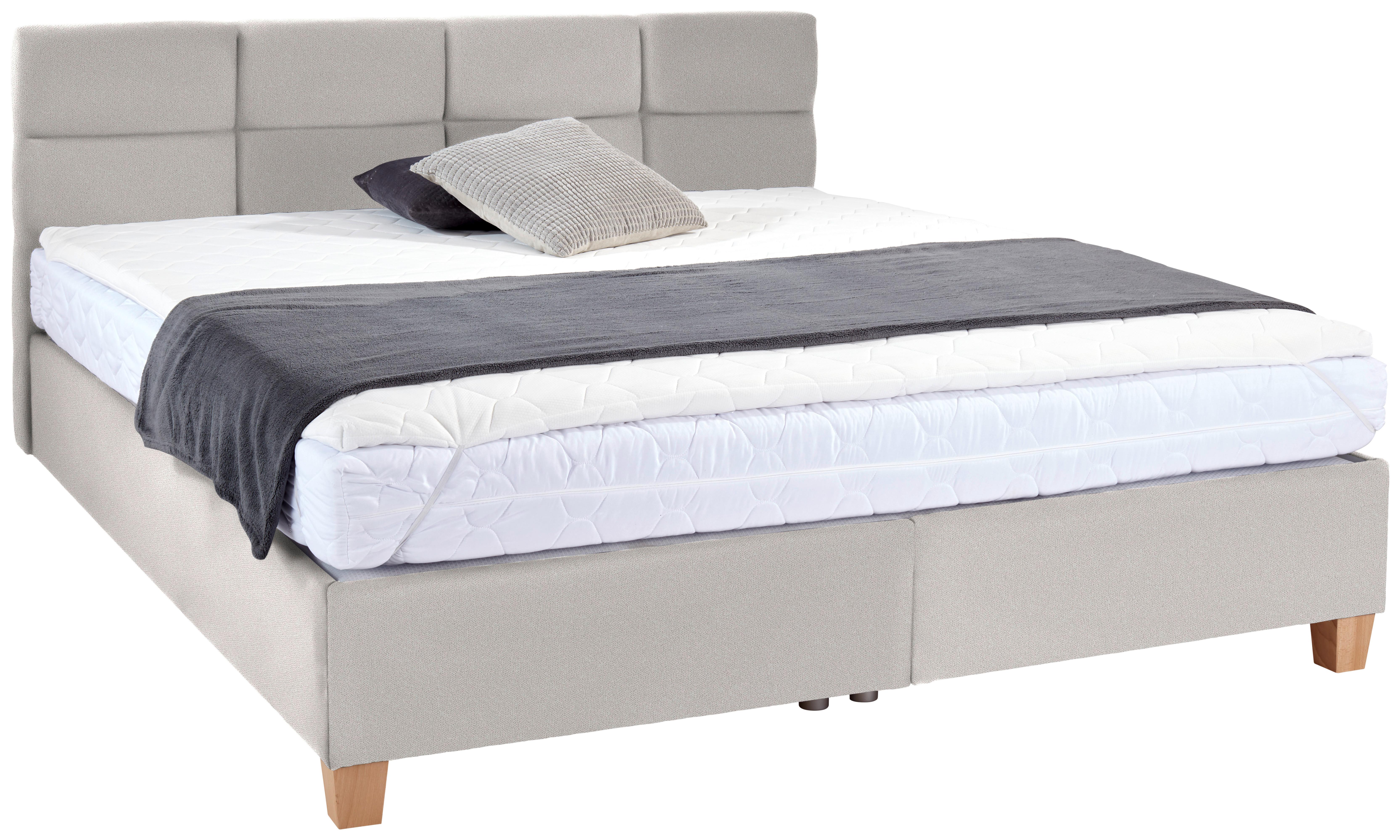 Polsterbett mit Bettkasten 160x200 Bellagio Creme - Creme/Weiß, KONVENTIONELL, Holz/Textil (160/200cm)