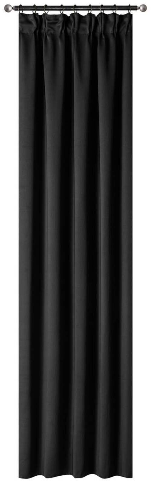Vorhang Mit Band Simone 135x245 Cm Schwarz - Schwarz, ROMANTIK / LANDHAUS, Textil (135/245cm) - James Wood