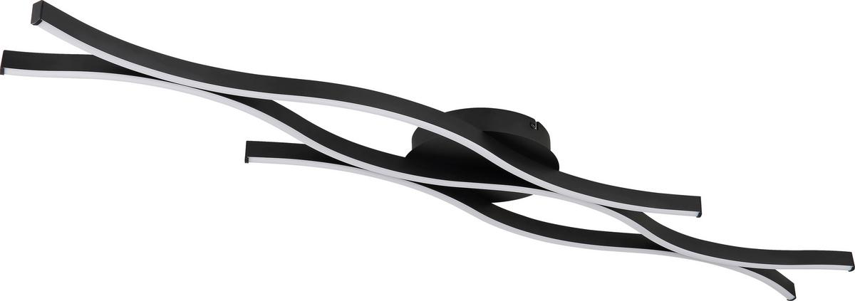 LED stropné svietidlo Relo - čierna/opálová, Modern, kov/plast (107,6/18/6cm) - Mömax