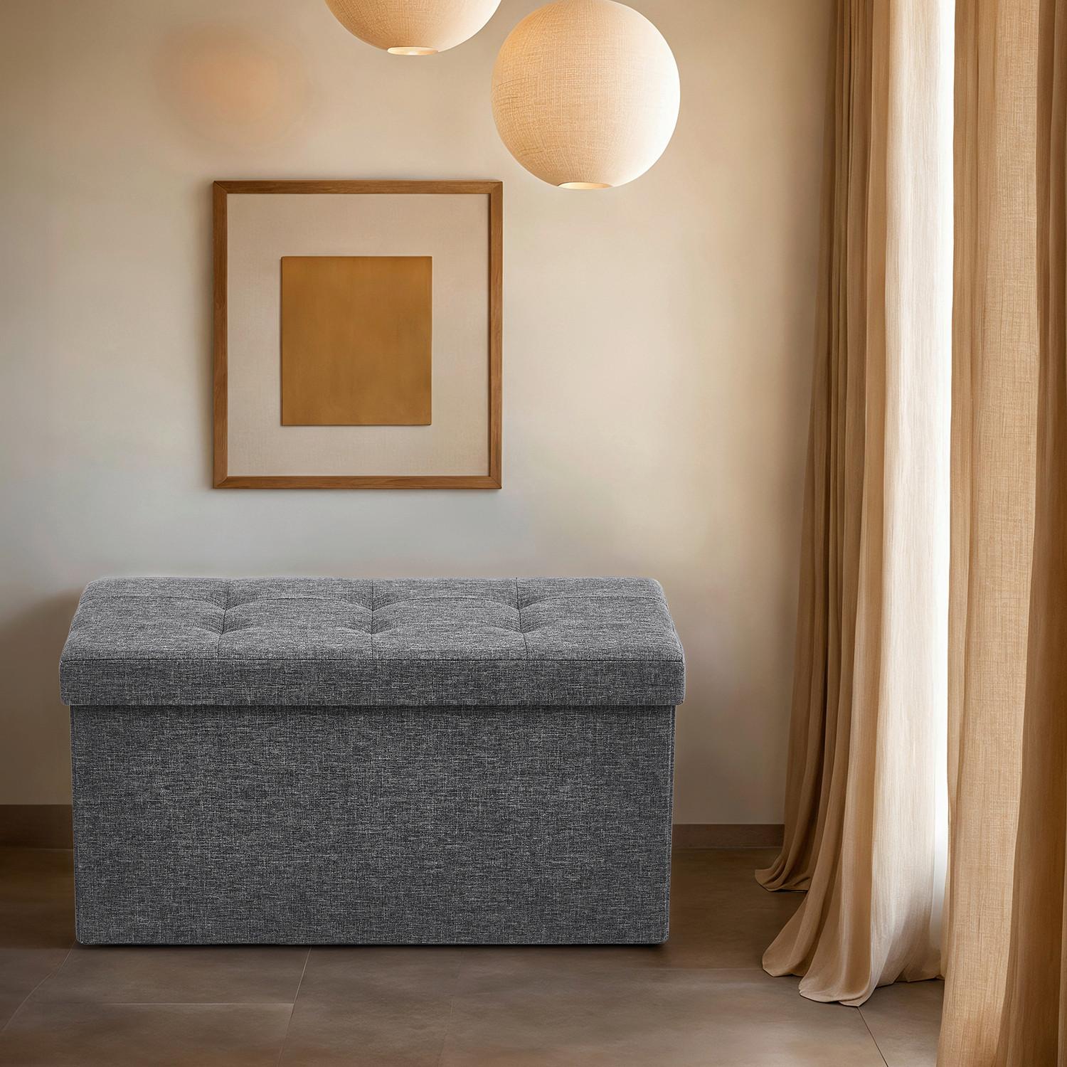 Sitzbox Grau B: 78 Cm - Grau, Basics, Holzwerkstoff/Textil (78/38/38cm)