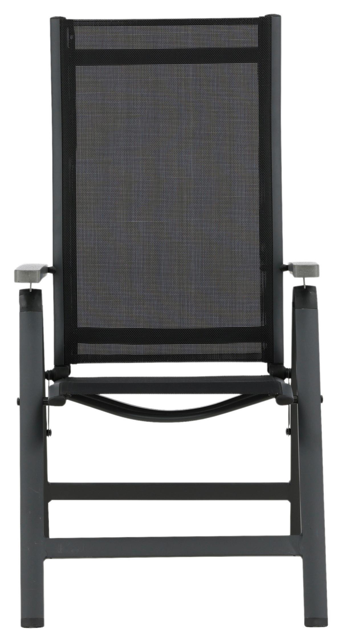 Gartensessel-Set Albany Aluminium - Schwarz, KONVENTIONELL, Metall (59/109,5/67cm) - Gardenson