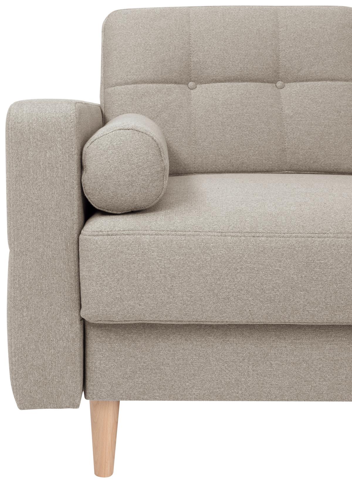 Eckschlafsofa Noret Beige S: 242/242 cm - Beige/Eiche Wotan, KONVENTIONELL, Textil (242/242cm) - MID.YOU