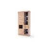 Vitrine B: 110 cm Meran Anthrazit/Eichefarben - Eichefarben/Anthrazit, Design, Glas/Holzwerkstoff (110/211/45cm) - Livetastic