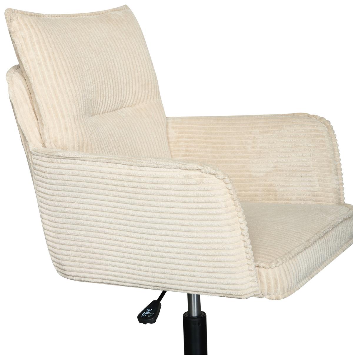 Drehstuhl Valencia Beige B: 58,5 cm - Beige/Schwarz, MODERN, Textil/Metall (58,5/88/95/63cm) - Livetastic